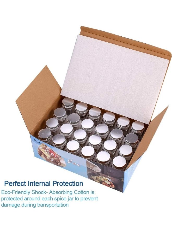 NIBEMINENT 24-Piece Glass Spice Jar Set Multicolour 10.5x4.3cm - Image 5