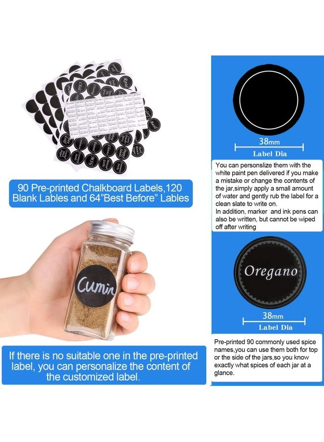 NIBEMINENT 24-Piece Glass Spice Jar Set Multicolour 10.5x4.3cm - Image 4