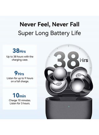 FreeClip 2 Wireless Earphones, Bluetooth Earbuds, Airy C-bridge Design, Adaptive Open-ear Listening, Crystal-clear Calls, 38 Hours Long Battery Life, Compatible with iOS & Android, IP57, Black - view 2