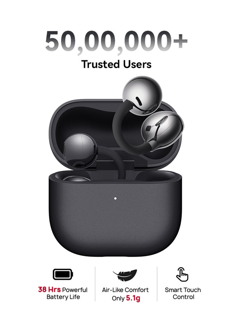 HUAWEI FreeClip 2 Wireless Earphones, Bluetooth Earbuds, Airy C-bridge Design, Adaptive Open-ear Listening, Crystal-clear Calls, 38 Hours Long Battery Life, Compatible with iOS & Android, IP57, Black - Image 1