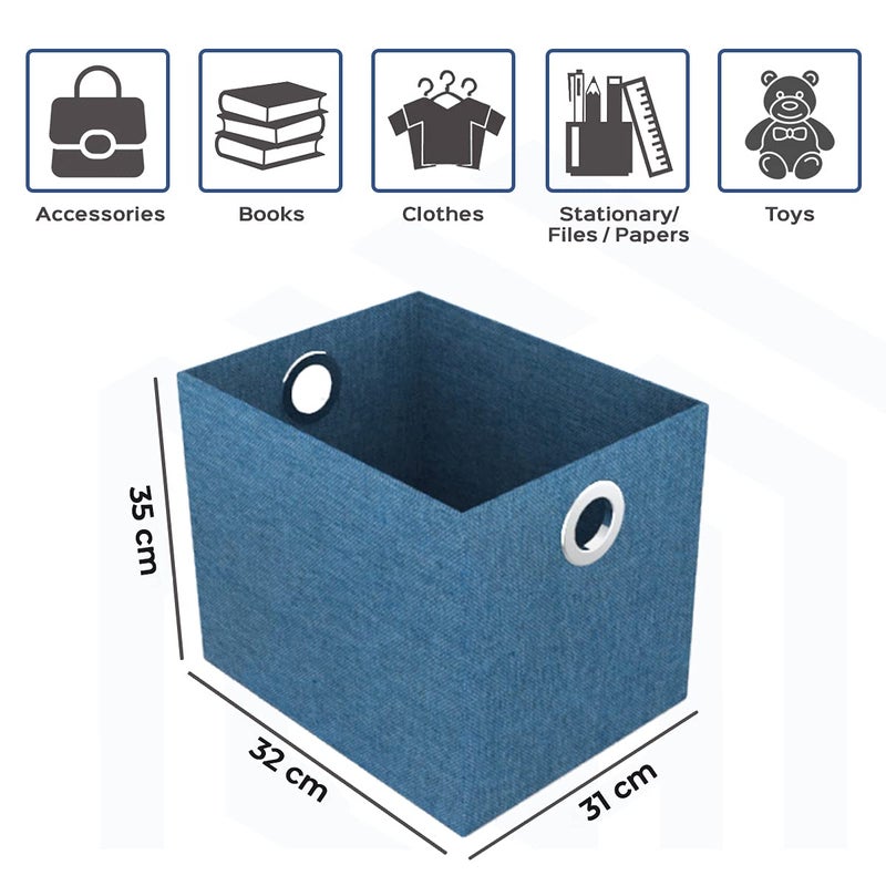 HomeStrap HomeStrap Premium Storage Boxes with Eyelet Blue  - Image 2