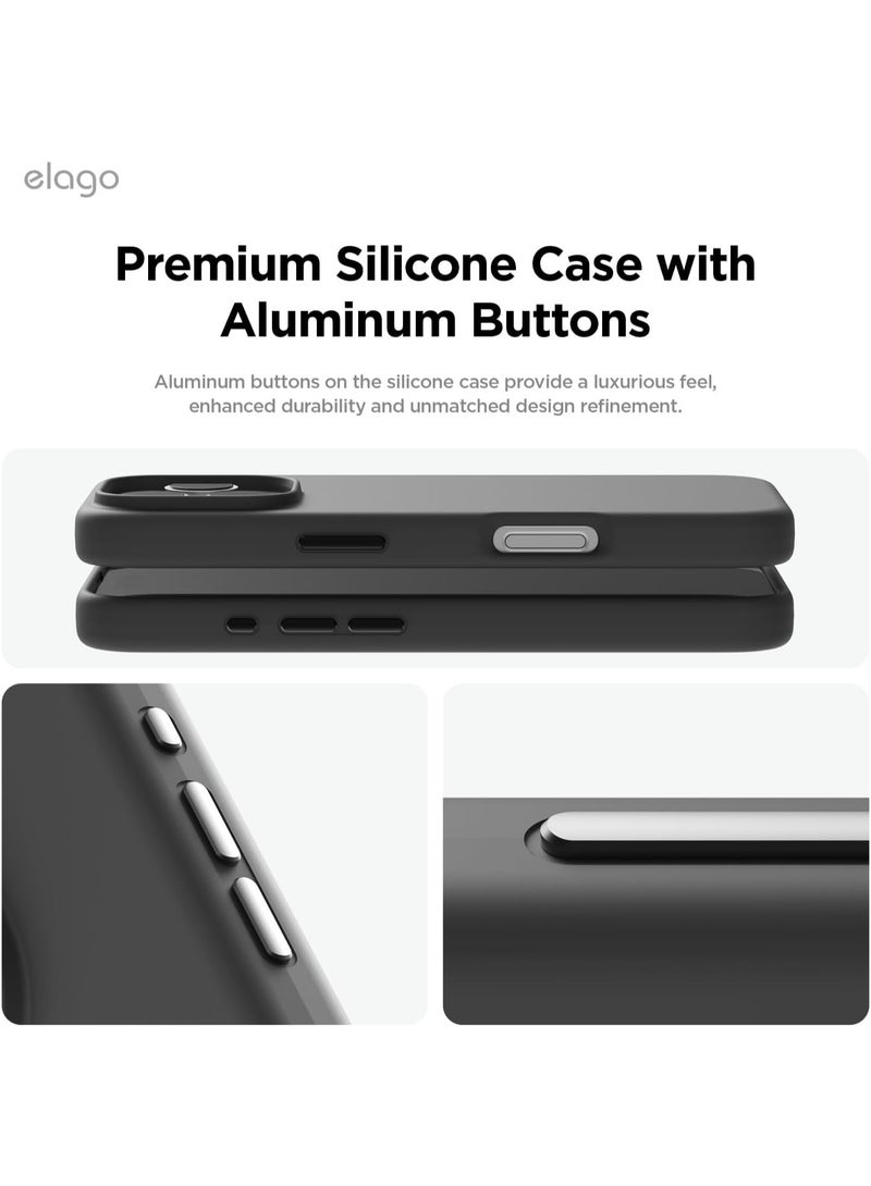 Elago غطاء حالة سيليكون سائل مغناطيسي لجهاز آيفون 16 برو متوافق مع ميغ سيف مقاوم للصدمات - أسود - Image 3