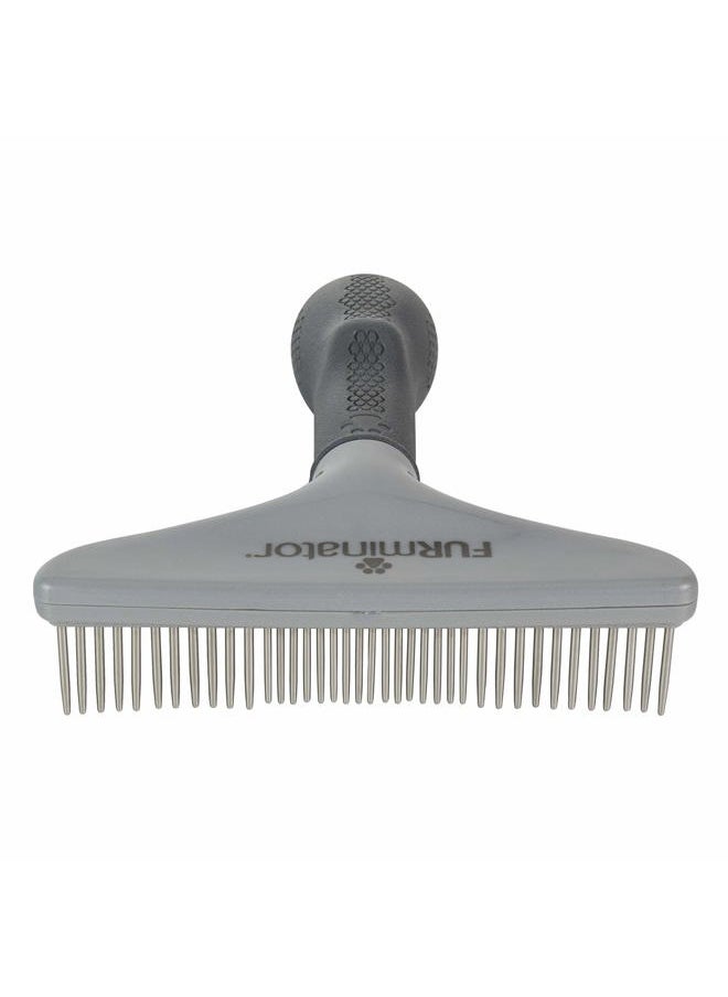 FURminator - Dog/Cat Grooming Rake, Grooming Tool, Removes Loose Hair and Tangles, Gray - Image 1