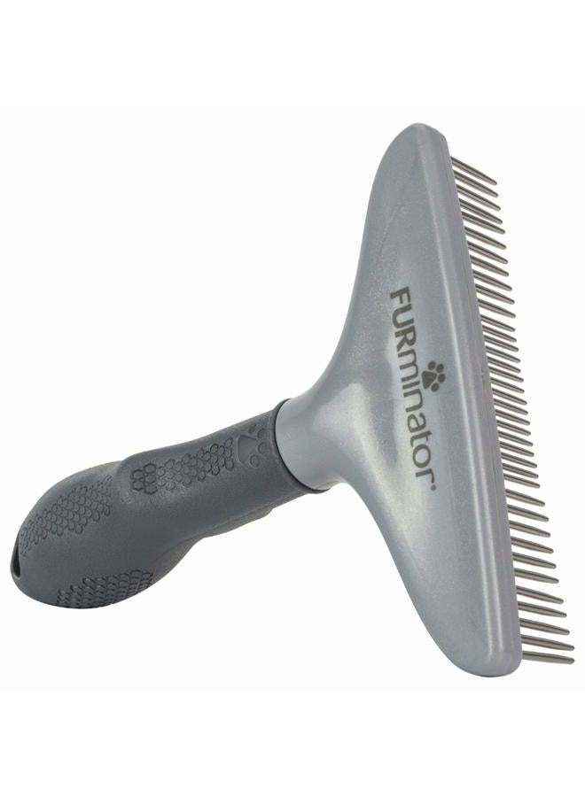 FURminator - Dog/Cat Grooming Rake, Grooming Tool, Removes Loose Hair and Tangles, Gray - Image 1