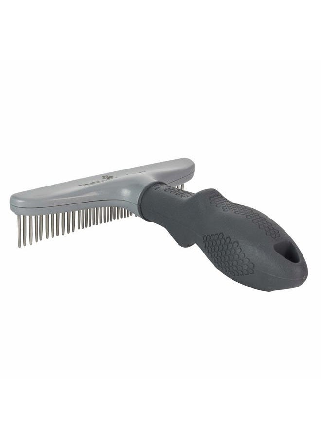 FURminator - Dog/Cat Grooming Rake, Grooming Tool, Removes Loose Hair and Tangles, Gray - Image 1