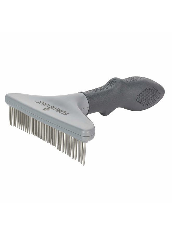 FURminator - Dog/Cat Grooming Rake, Grooming Tool, Removes Loose Hair and Tangles, Gray - Image 1