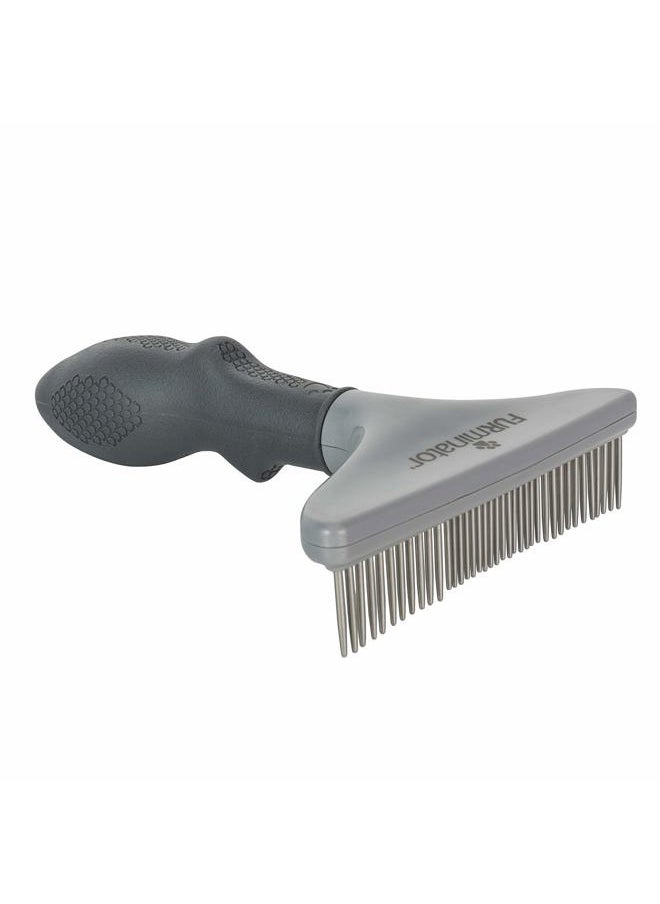 FURminator - Dog/Cat Grooming Rake, Grooming Tool, Removes Loose Hair and Tangles, Gray - Image 1