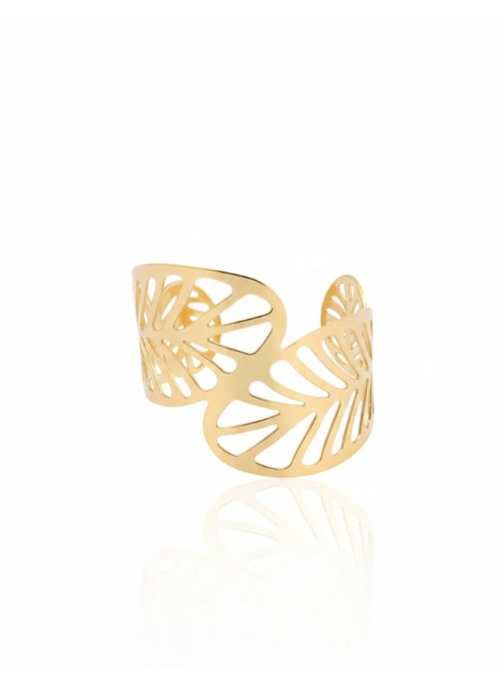 Vbranda Geometric Cutout Statement Bracelet BR-103-GOLD - Image 2