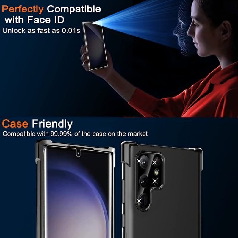 Milomdoi [3+3 Pack] for Samsung Galaxy S23 Ultra Screen Protector [Not Glass] Accessories 3 Pack TPU Film with 3 Pack Tempered Glass camera lens screen protector for Samsung S23 Ultra case friendly - Image 5