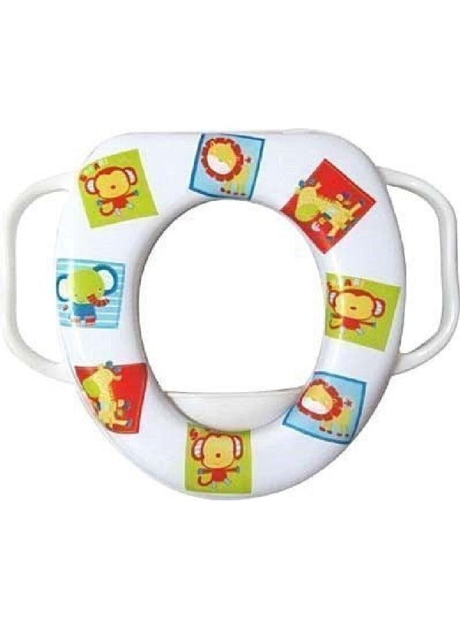 Cartoon Animal Design Baby Soft Toilet Seat with Handles for Children Multicolour 1 x 1 x 1 cm 430325