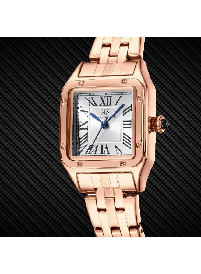 كينيث سكوت Women's Analog Display Watch With Rose gold Stainless Steel Strap - K25512-RBKW