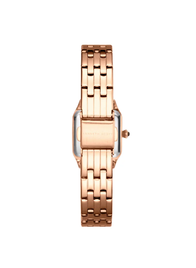 كينيث سكوت Women's Analog Display Watch With Rose gold Stainless Steel Strap - K25512-RBKW