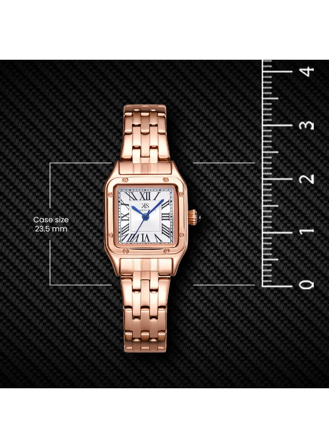 كينيث سكوت Women's Analog Display Watch With Rose gold Stainless Steel Strap - K25512-RBKW