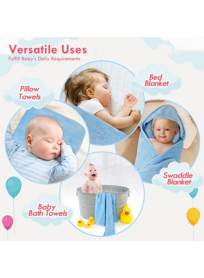 Orighty Baby Hooded Towel with Five Washcloths, 28 x 28 Inch Super Soft Bath Towel with Hood for Babies, Infant, Newborn Essential - Ideal Baby Stuff Registry for Boys and Girls (Blue) - Image 3