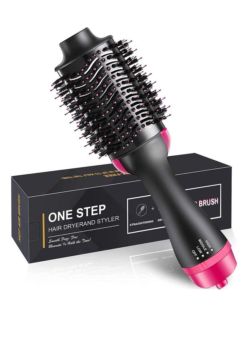 Hot Air Brush 3 In 1 One Step Hair Dryer And Styler Volumizer For Straightening, Curling, Salon Negative Ion Ceramic Blow Dryer Brush For All Hair Types - Image 1