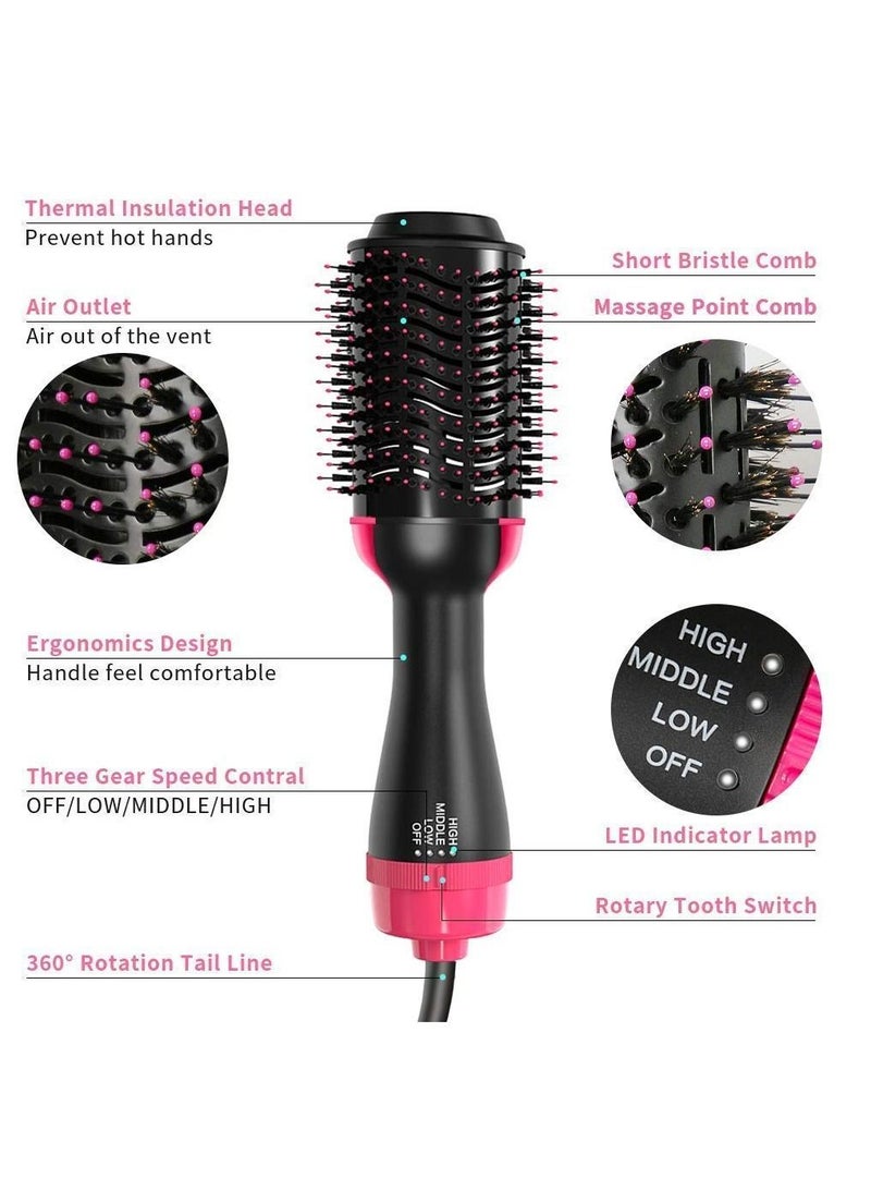 Hot Air Brush 3 In 1 One Step Hair Dryer And Styler Volumizer For Straightening, Curling, Salon Negative Ion Ceramic Blow Dryer Brush For All Hair Types - Image 3