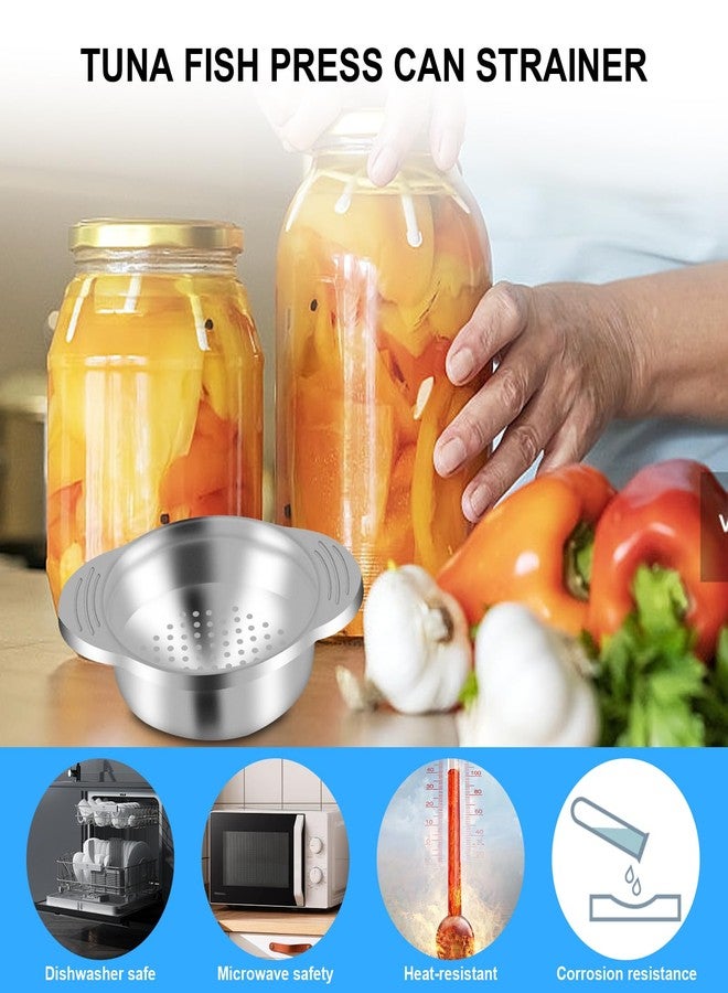 Bcautay Metal Can Strainer Tuna Fish Press Can Strainer Stainless Steel Food-Grade Tuna Can Colander for Canned Tuna Beans Vegetables (1) - Image 5