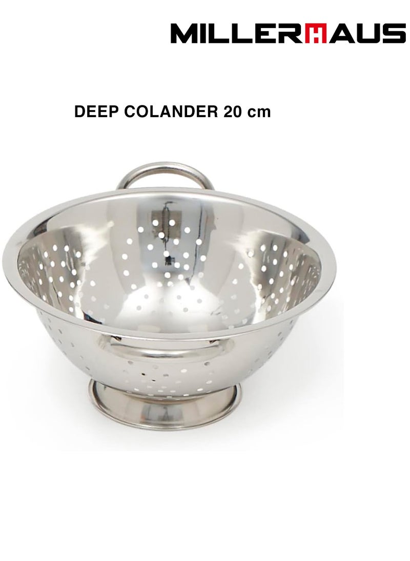 MILLERHAUS - Millerhaus Deep Colander 20 cm - Stainless Steel - Image 1