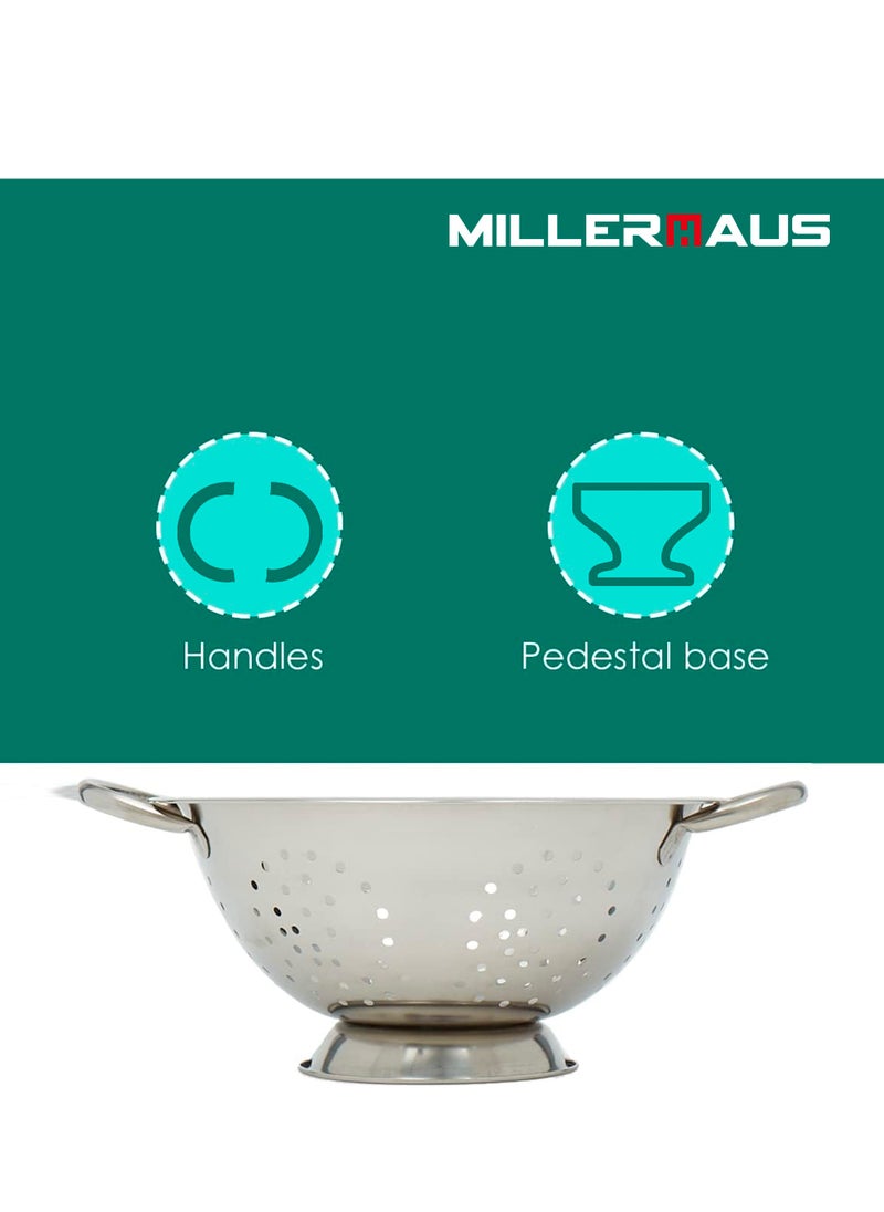 MILLERHAUS - Millerhaus Deep Colander 20 cm - Stainless Steel - Image 1
