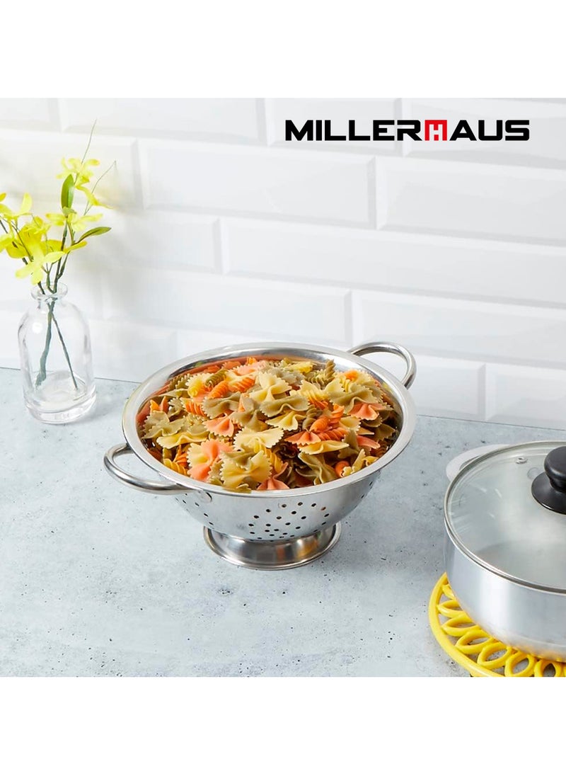 MILLERHAUS - Millerhaus Deep Colander 20 cm - Stainless Steel - Image 1
