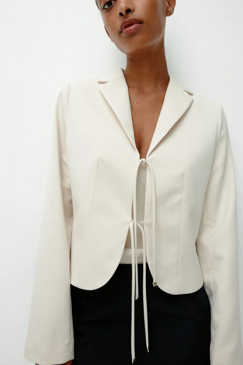 H&M Tie-front blazer