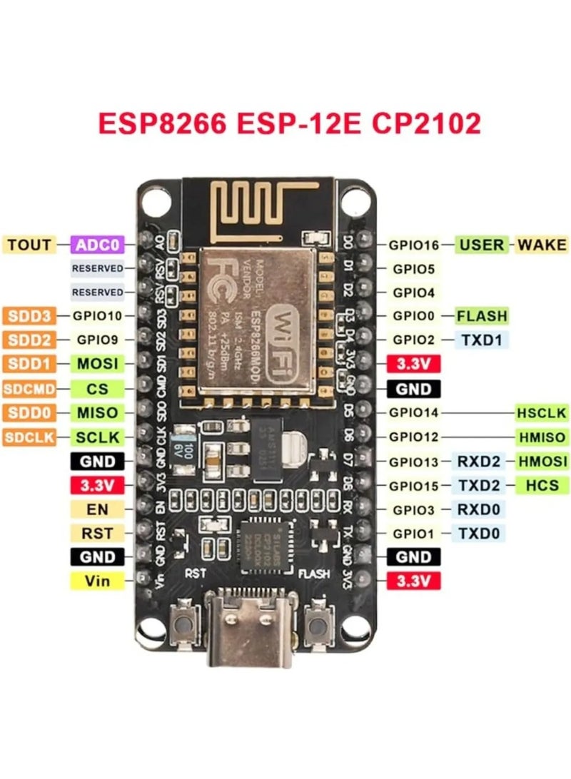 ESP8266 NodeMCU USB-C واي فاي وحدة إنترنت الأشياء (وحدات) - Image 4