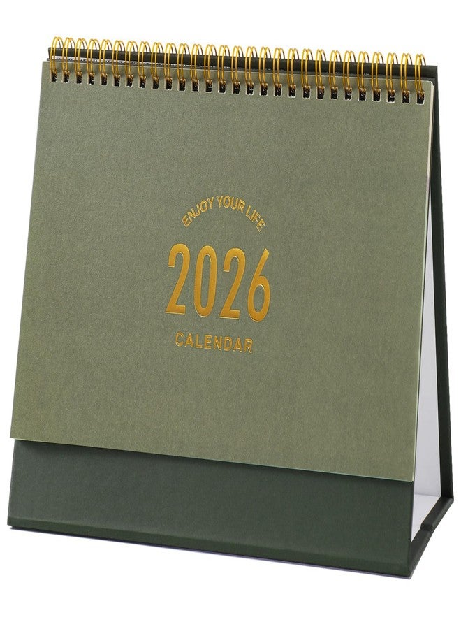تقويم مكتبي كبير لعام 2026، تقويم شهري للاستخدام من الآن وحتى ديسمبر 2026 - تقويم أكاديمي قائم قابل للطي 10.5 بوصة × 9.9 بوصة - ورق سميك، تجليد مزدوج بسلك معدني مع ملصقات للمنزل أو المكتب (أخضر فاتح) - Image 1