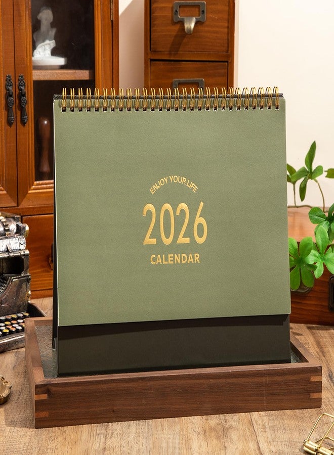 تقويم مكتبي كبير لعام 2026، تقويم شهري للاستخدام من الآن وحتى ديسمبر 2026 - تقويم أكاديمي قائم قابل للطي 10.5 بوصة × 9.9 بوصة - ورق سميك، تجليد مزدوج بسلك معدني مع ملصقات للمنزل أو المكتب (أخضر فاتح) - Image 3