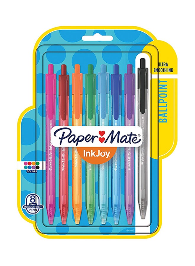 Paper Mate InkJoy 100RT Retractable Ballpoint Pens, Medium Point, Assorted Ink, 8 Pack (1945935) - Image 1