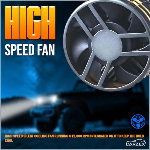 Carzex Crystal Eye H27/880 LED Fog Light Bulbs 300W (150 Watts x 2) | 20,000 Lumens, 6500K Cool White | Super Bright Fog Light Kit for Creta, i20, i10, Xcent | Pack of 2 | 1-Yr Warranty | A180 SERIES - Image 5