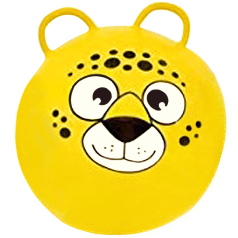 Hippity Hop Exercise Hopper Jump Balls with Animal Face and Two Handles for Kids Yellow Bear