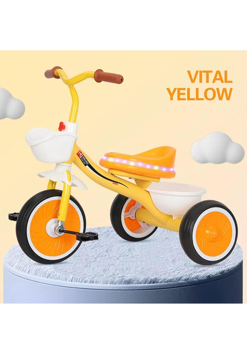 Kids Tricycles, Toddler Trike with Pedals, with Music and Lights, Durable Wheels and Comfortable Seat, Toddler Tricycles for 2-6 Year Olds Toys for Boy and Girl Gifts - Image 1