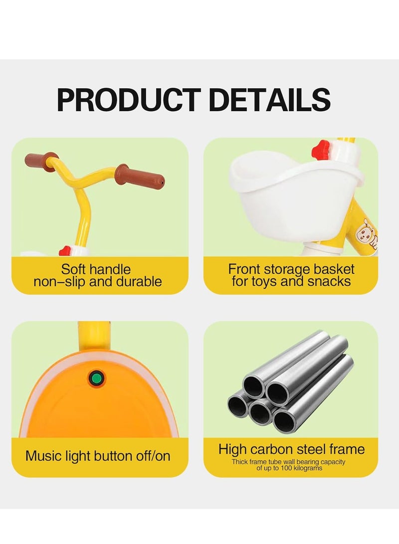 Kids Tricycles, Toddler Trike with Pedals, with Music and Lights, Durable Wheels and Comfortable Seat, Toddler Tricycles for 2-6 Year Olds Toys for Boy and Girl Gifts - Image 2