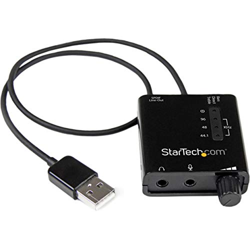 StarTech.com USB Sound Card w/ SPDIF Digital Audio & Stereo Mic – External Sound Card for Laptop or PC – SPDIF Output (ICUSBAUDIO2D),Black 0.6" x 1.8" - Image 2