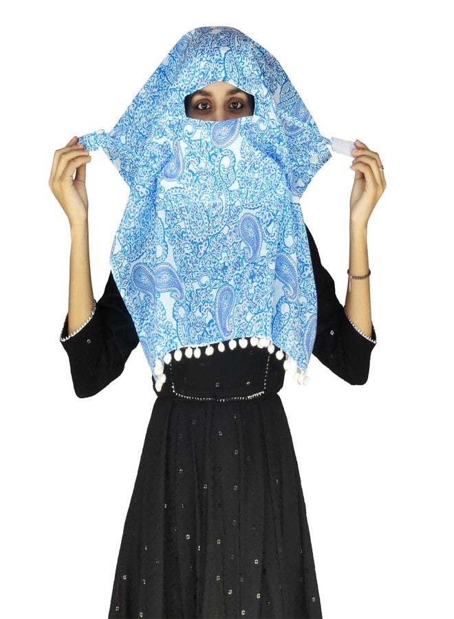 Tolexo Rayon cotton scarf cum mask free size with Hook and Loop Tape closer-printed-free size (Multicolor3) - Image 1