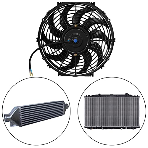 MuHize 12" Automotive Electric Cooling Fan, High Performance, Push/Pull, 12V 80W with Mount Kit, Fits Radiator - Image 5