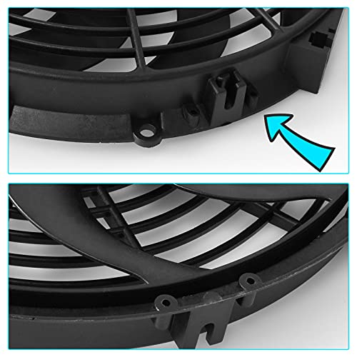 MuHize 12" Automotive Electric Cooling Fan, High Performance, Push/Pull, 12V 80W with Mount Kit, Fits Radiator - Image 4