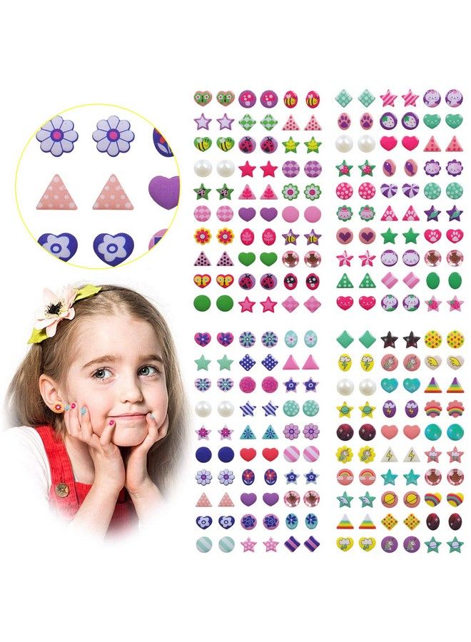 Augsun 240 Piece Sticker Earrings 3D Gems Sticker Girls Sticker Earrings Selfadhesive Glitter Craft Crystal Stickers  - Image 1
