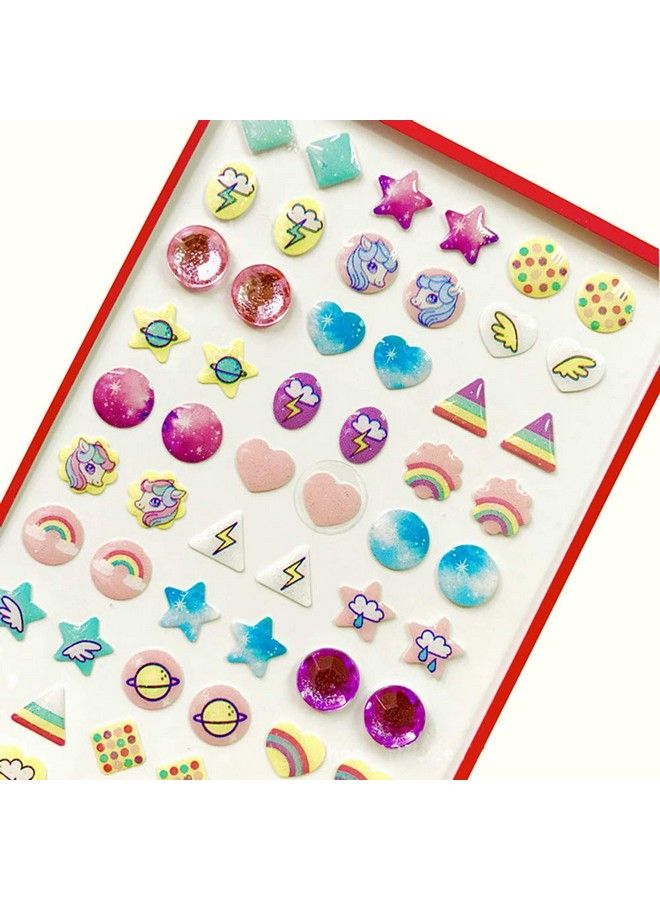 Augsun 240 Piece Sticker Earrings 3D Gems Sticker Girls Sticker Earrings Selfadhesive Glitter Craft Crystal Stickers  - Image 5