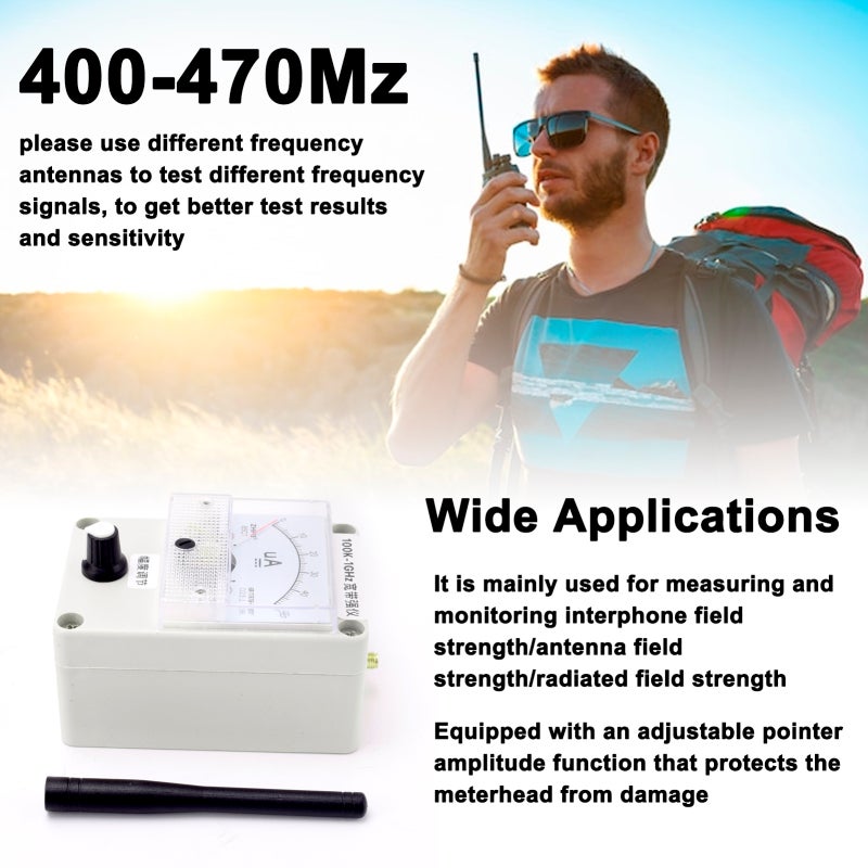 Field Strength Meter 100KHz To 1GHz Bandwidth High Sensitivity - Automatic Damping Technology Field Intensity Indicator for Radio Communication, Broadcasting Television, Electronic Countermeasures - Image 3