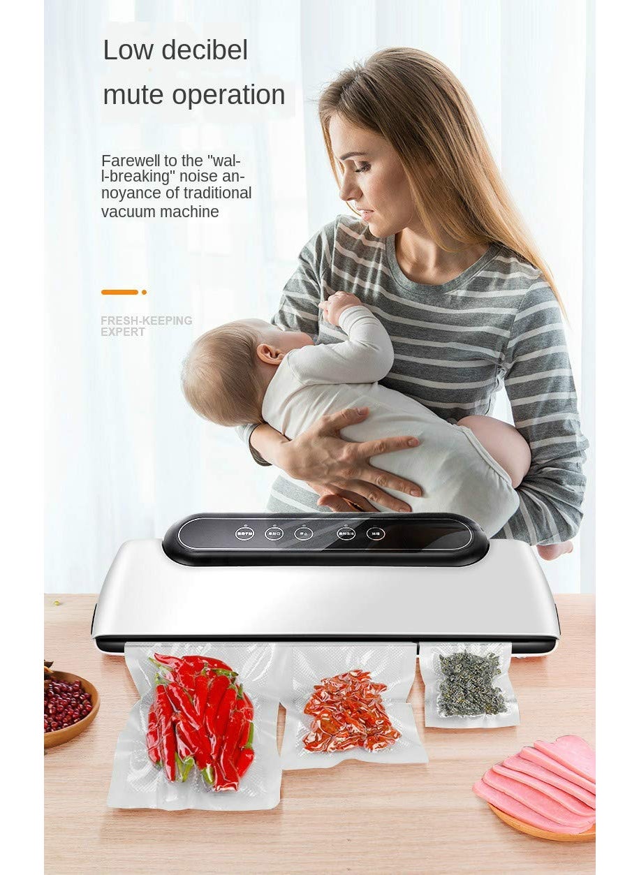 SGMSC SGMSC Vacuum Sealer Upgraded Automatic Food Sealer Machine for Food Savers with Starter Kit Bag Hose Dry and Moist Food Modes LED Indicator Lights Easy to Clean Multicolour  - Image 4