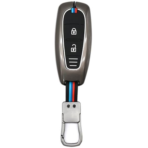 KMH Metal Car Key Cover Compatible with Maruti Suzuki Baleno, Ignis, S-Cross, Ciaz, Grand Vitara, Brezza, Swift, Ertiga, Ritz Smart Keycover with Keychain 2 Button Key Shell Case Holder Protector - Image 2