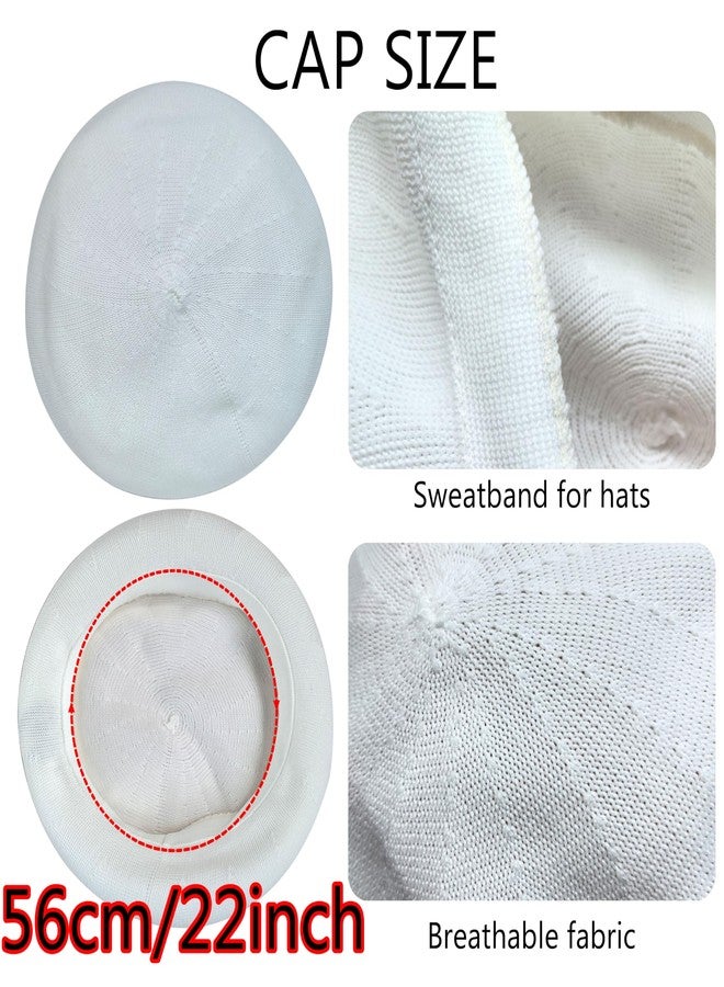ZARSIO Summer French Beret Breathable Thin Beret Hat Solid Color Beanie for Women Lady (US, Numeric, 7 1/8, 7 1/4, White) - Image 4