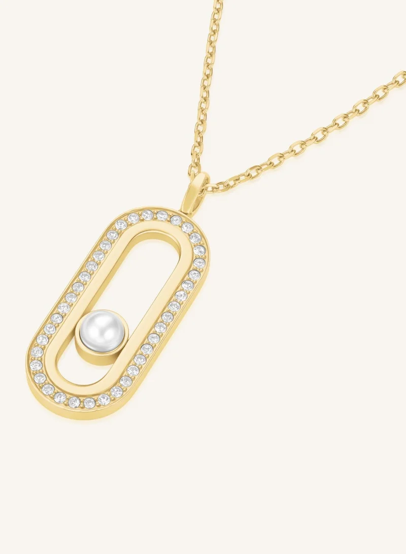 Rosefield  Pearl Crystals Pendant Necklace, Gold Plated for Women | Best Price UAE