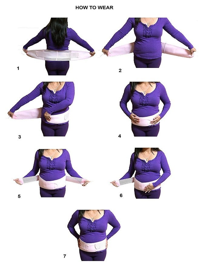 AARAM Maternity Belt Corset Prenatal Care Supporter Athletic Bandage Girdle Postpartum Recovery Shapewear (Pink) - Image 4