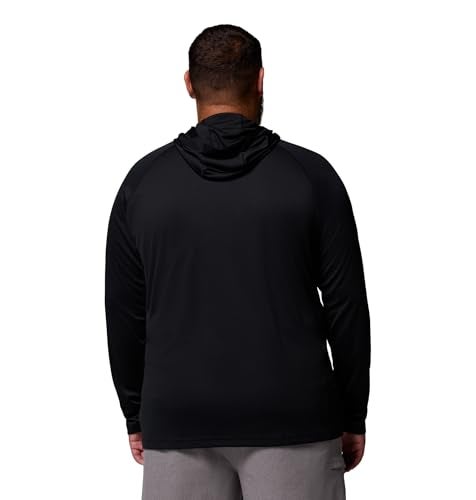 Columbia Mens PFG Terminal Tackle Long Sleeve Fishing Hoodie BlackCool Grey Logo Large - Image 3
