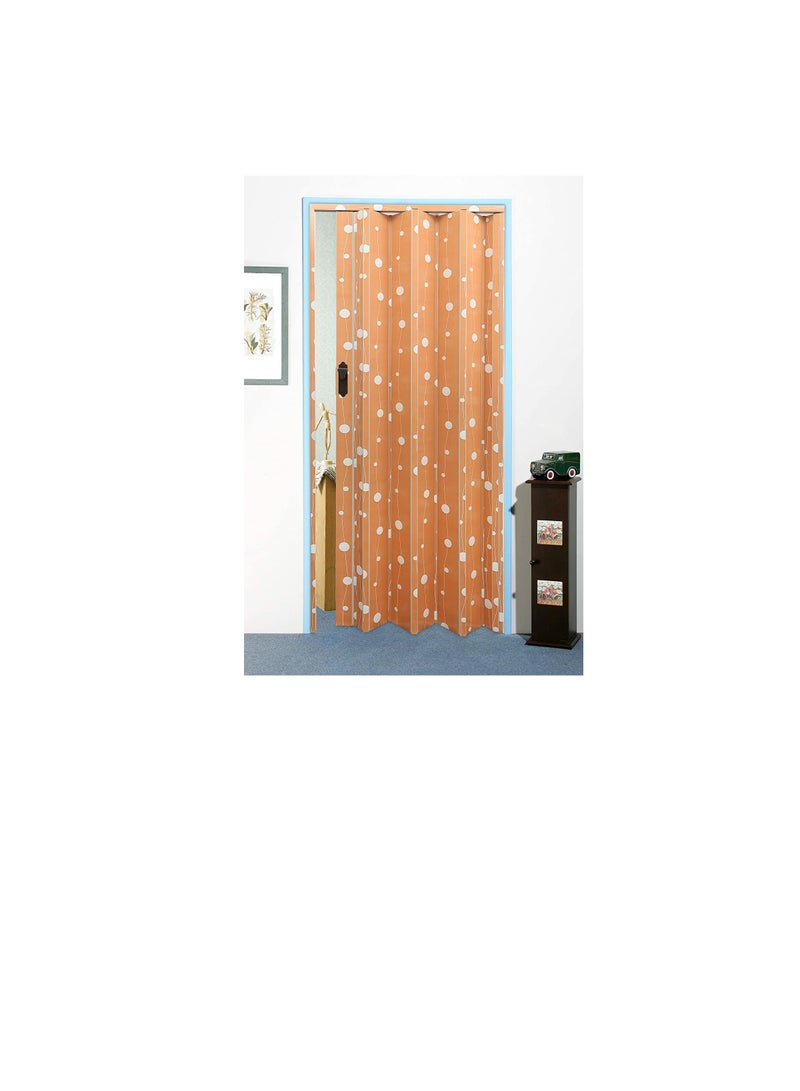 ROBUSTLINE Folding Door Sliding Peach Color with White Design - Image 1