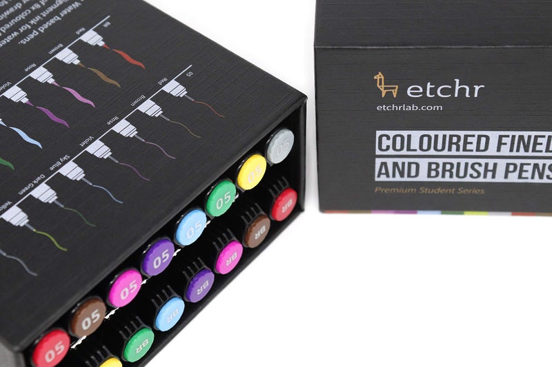 ETCHR Black Graphic Pen Set of 16 - Waterproof and Fadeproof Japaense Pigment - Black Graphic Pen Collection - Image 3