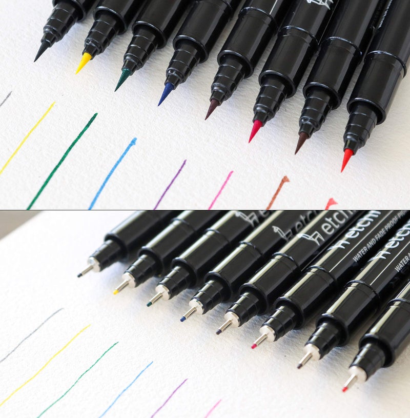 ETCHR Black Graphic Pen Set of 16 - Waterproof and Fadeproof Japaense Pigment - Black Graphic Pen Collection - Image 4