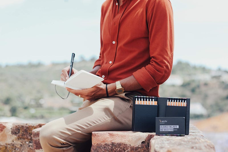 ETCHR Black Graphic Pen Set of 16 - Waterproof and Fadeproof Japaense Pigment - Black Graphic Pen Collection - Image 5